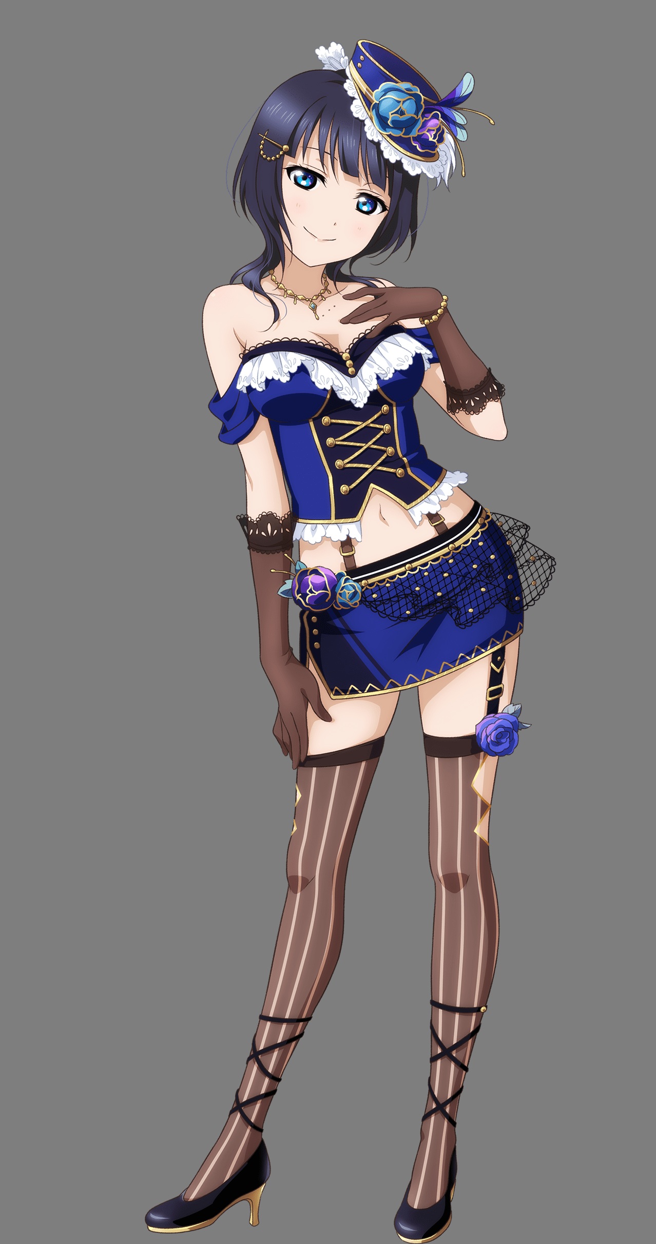 yande.re 422200 asaka_karin cleavage heels love_live! love_live!_school_idol_festival love_live!_school_idol_festival_all_stars stockings thighhighs transparent_png.jpg